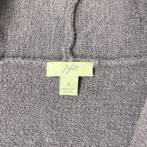 J.jill chenille rolled hem single button cardigan, lavender light purple, small. - Picture 5 of 7
